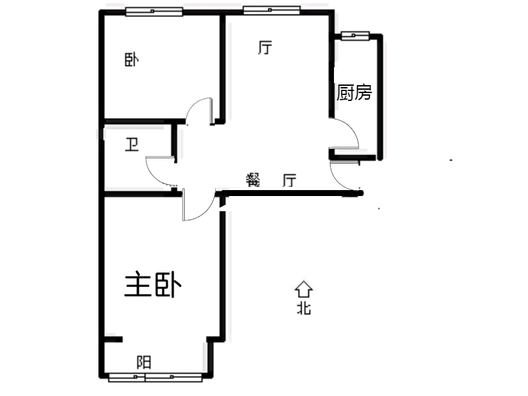 联合七号院2室2厅1卫户型图