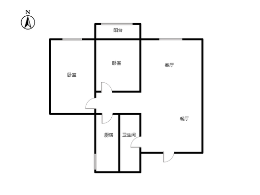 范阳公寓1室2厅1卫户型图