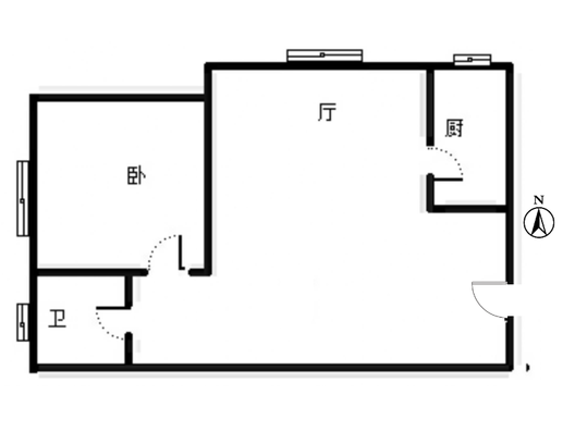 凯兴花园（悦享城）1室1厅1卫户型图