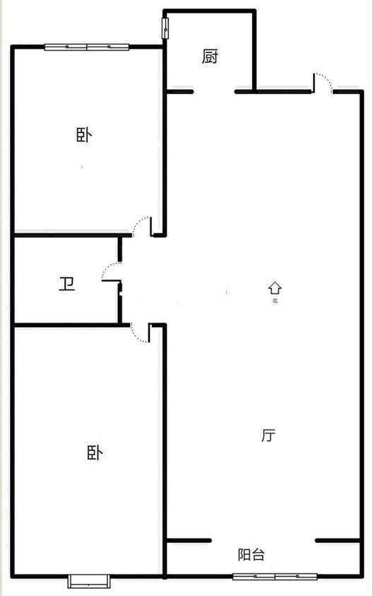 上河天著2室1厅1卫户型图