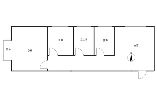 天保郦景2室1厅1卫户型图
