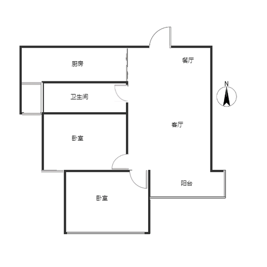 天伦湾一期2室2厅1卫户型图