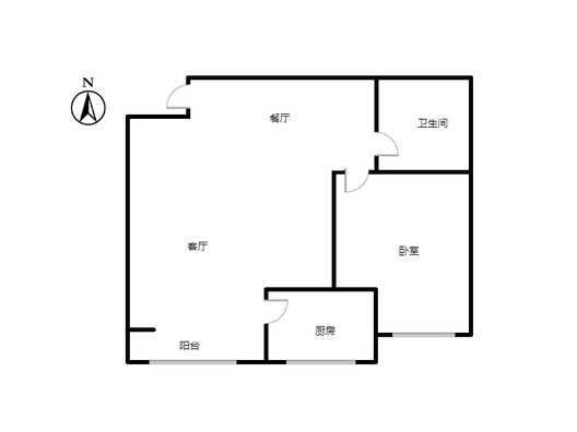 鸿盛凯旋门1室2厅1卫户型图