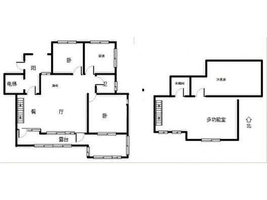 鸿坤理想湾3室2厅1卫户型图