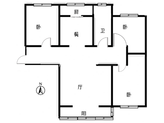 华融现代城3室2厅1卫户型图