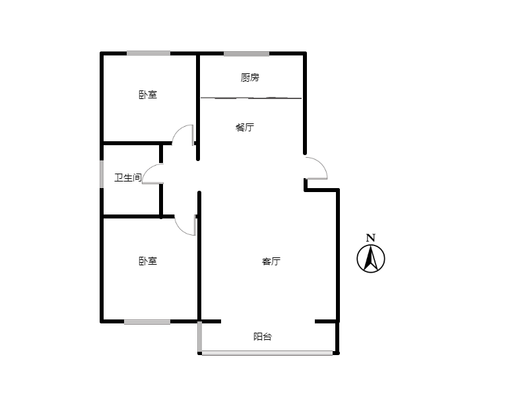 燕赵花园2室2厅1卫户型图