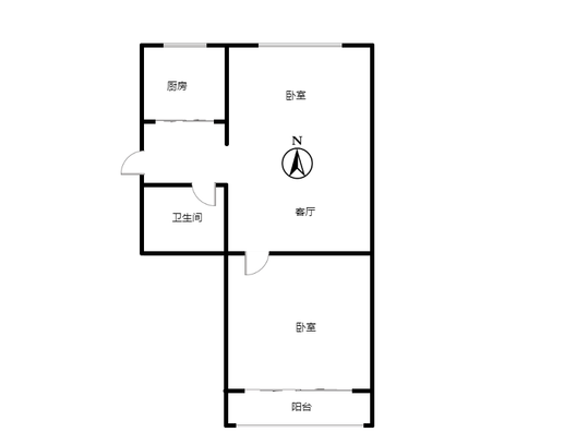 六十七处家属楼2室1厅1卫户型图