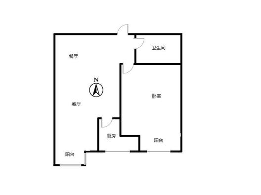 汇元新天地1室2厅1卫户型图