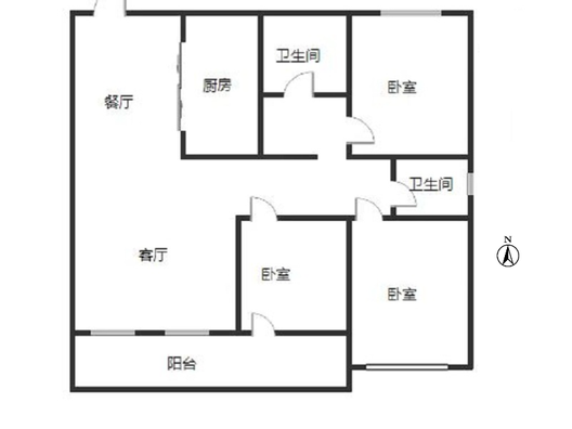 中冶未来城3室2厅2卫户型图