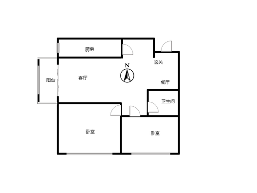 新加坡花园2室2厅1卫户型图