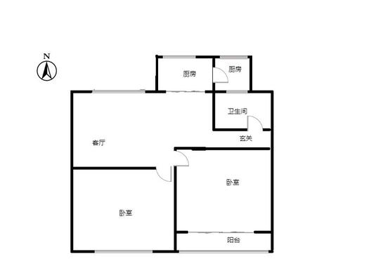 永济秀园2室1厅1卫户型图