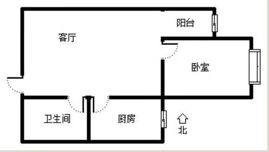 天保郦景1室1厅1卫户型图