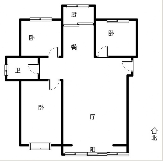 天伦湾嘉园3室2厅1卫户型图