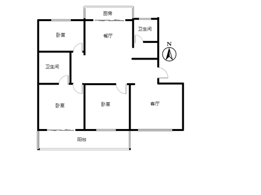 长天小区3室2厅2卫户型图