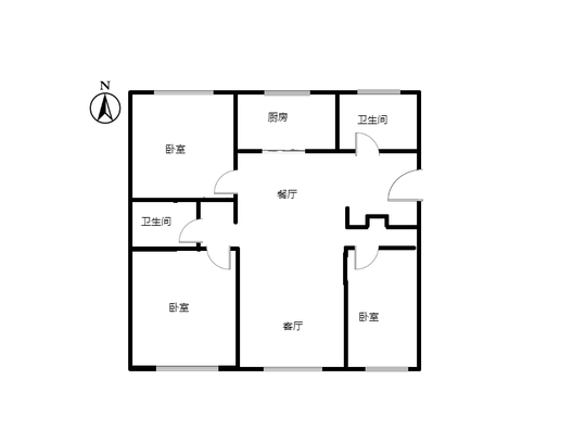 华侨城3室2厅2卫户型图