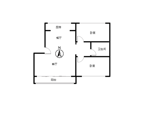燕赵花园2室2厅1卫户型图