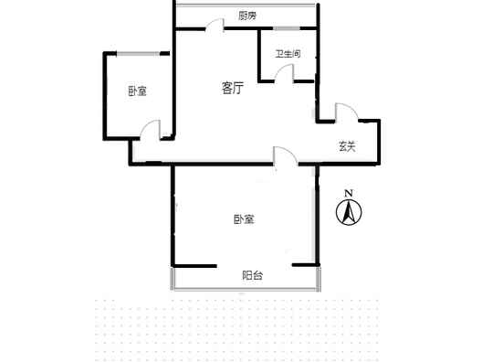 永济秀园2室1厅1卫户型图