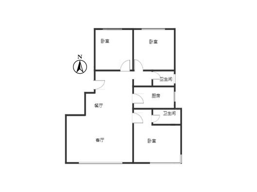 中铁建樾府国际3室2厅2卫户型图