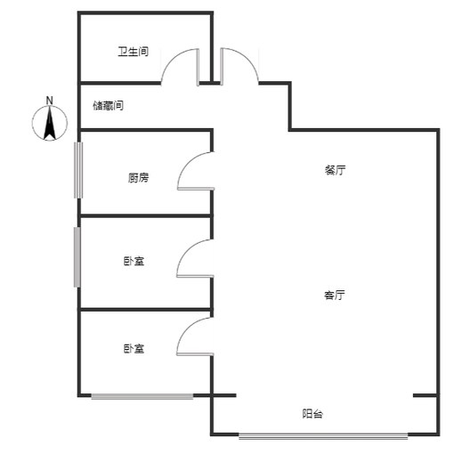 东林家园2室2厅1卫户型图