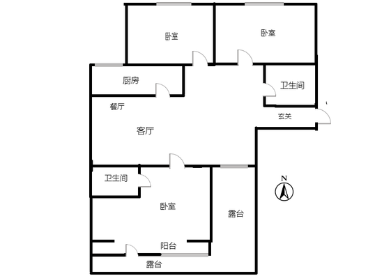 金隅地质嘉园3室2厅2卫户型图