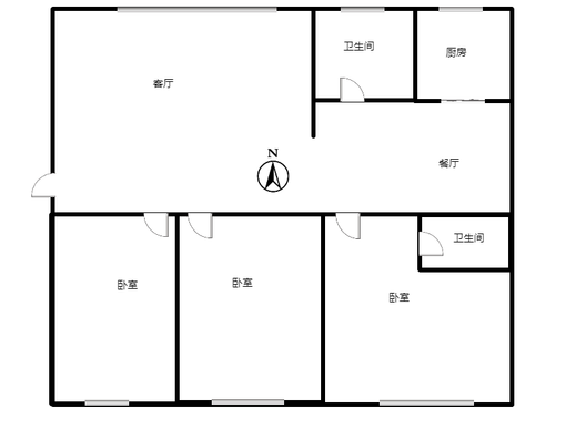 金兴花园3室2厅2卫户型图