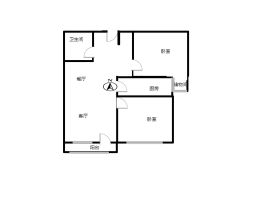 香邑溪谷一期2室2厅1卫户型图