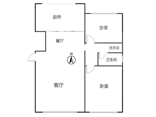 学府澜湾一期2室2厅1卫户型图