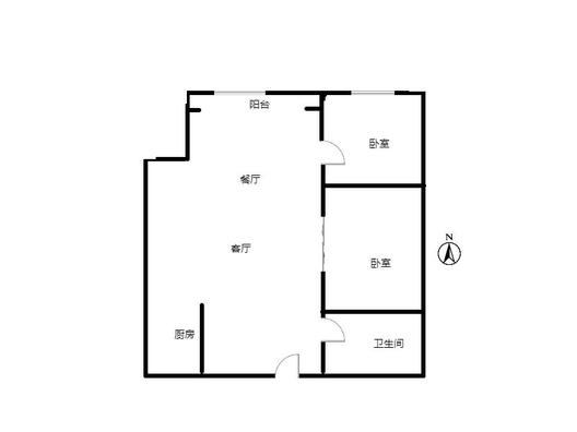 万科城际之光2室2厅1卫户型图