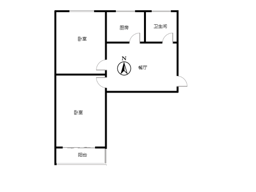 六十七处家属楼2室1厅1卫户型图