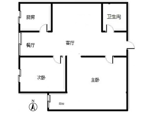 弘德缘（豪门庄园三期）2室2厅1卫户型图