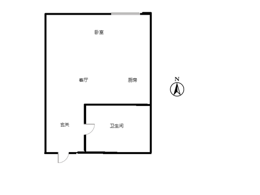 京第银座1室1厅1卫户型图