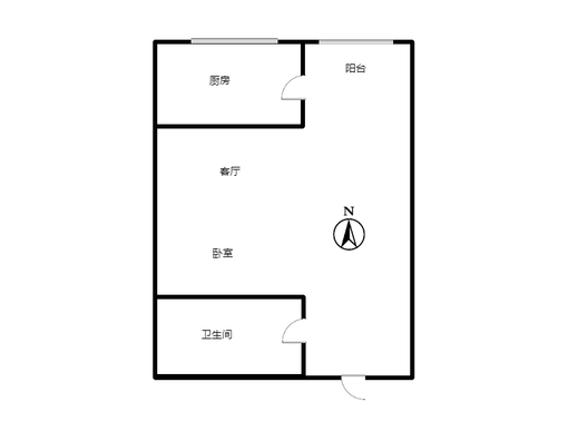 惠友钻石广场（AB座）1室1厅1卫户型图