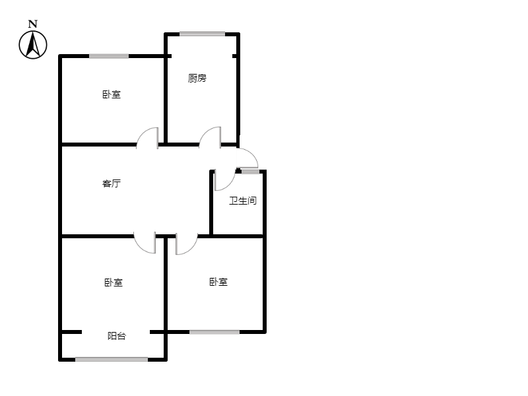 晨光小区3室1厅1卫户型图