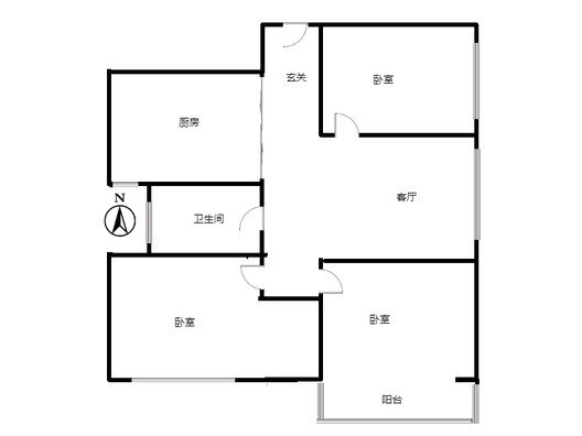 翔天万和城3室1厅1卫户型图
