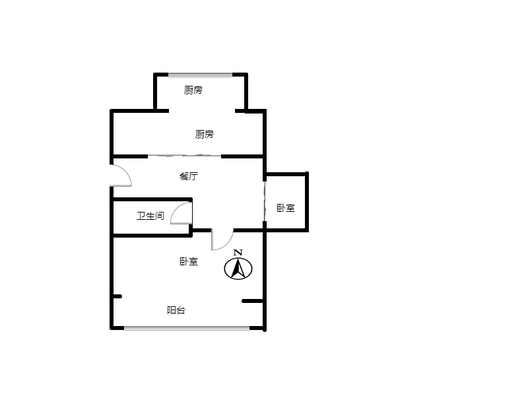 金冠家园2室1厅1卫户型图