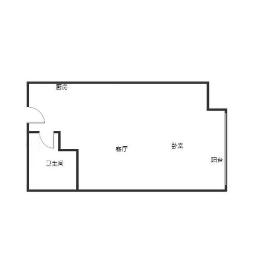 万科城际之光1室1厅1卫户型图
