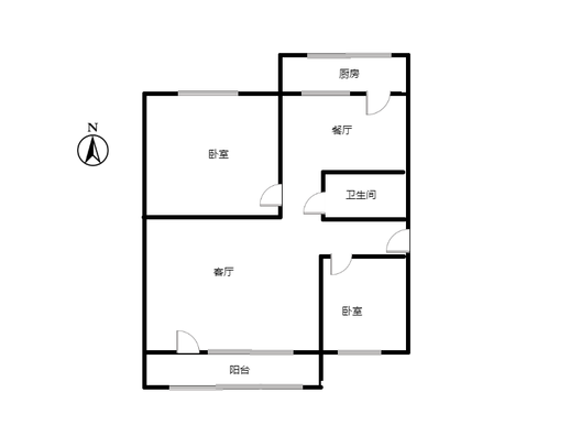 范阳水电小区2室2厅1卫户型图
