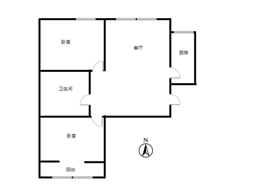 水榭春天2室1厅1卫户型图