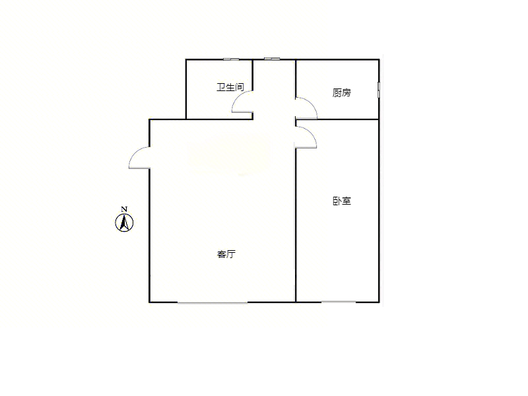 学府澜湾一期1室1厅1卫户型图