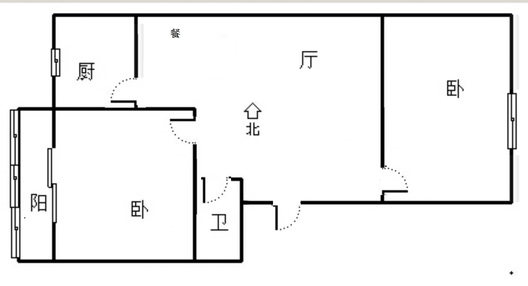 鹏润四季花园2室1厅1卫户型图