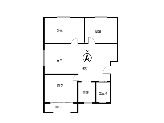 华阳小区3室2厅1卫户型图