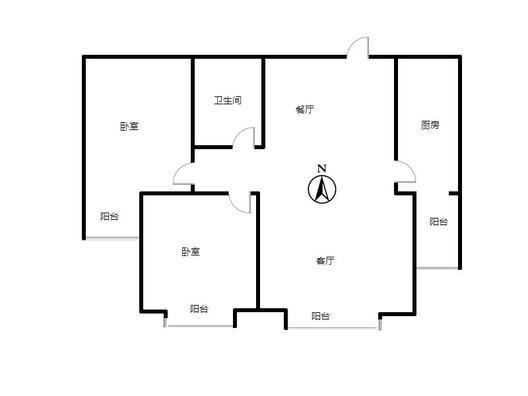 紫竹园2室2厅1卫户型图