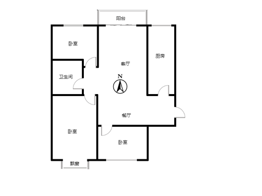 翡翠城（涿郡东区）3室2厅1卫户型图