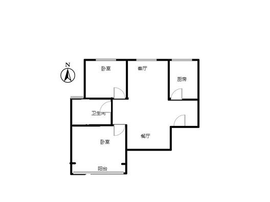新怡家园小区2室2厅1卫户型图
