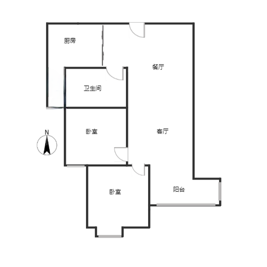 天伦湾馨园2室2厅1卫户型图