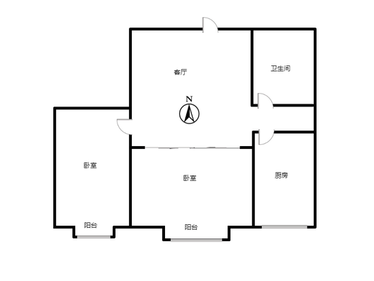 汇元尚品2室1厅1卫户型图