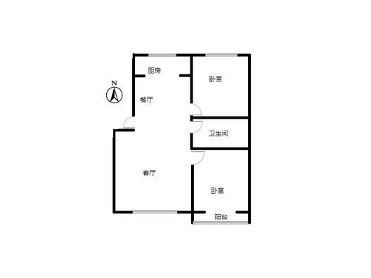 涿州银都小区2室2厅1卫户型图