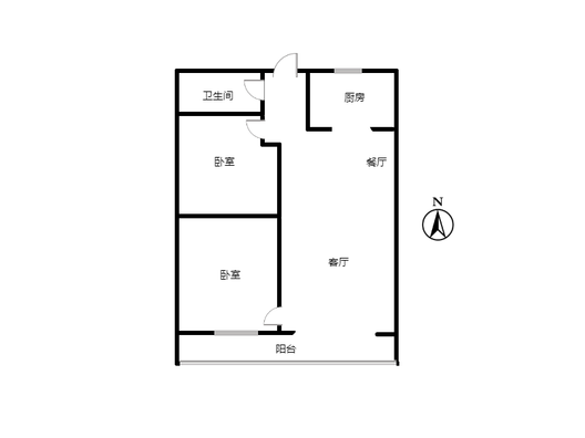 汇元国际2室2厅1卫户型图
