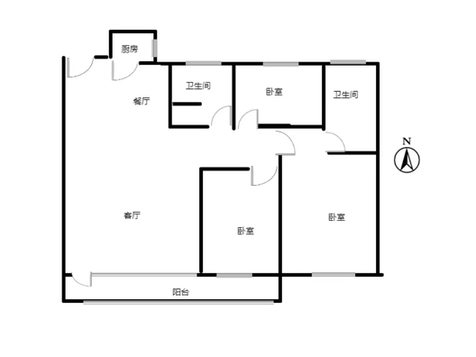 滨江郦城3室2厅2卫户型图