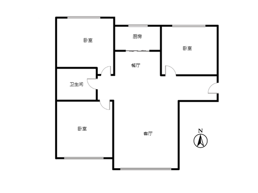 K2狮子城3室2厅1卫户型图